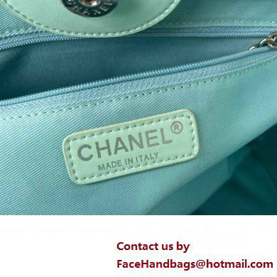 Chanel Shaded Calfskin  &  Silver-Tone Metal Shopping Bag AS3351 Turquoise  &  Blue 2024